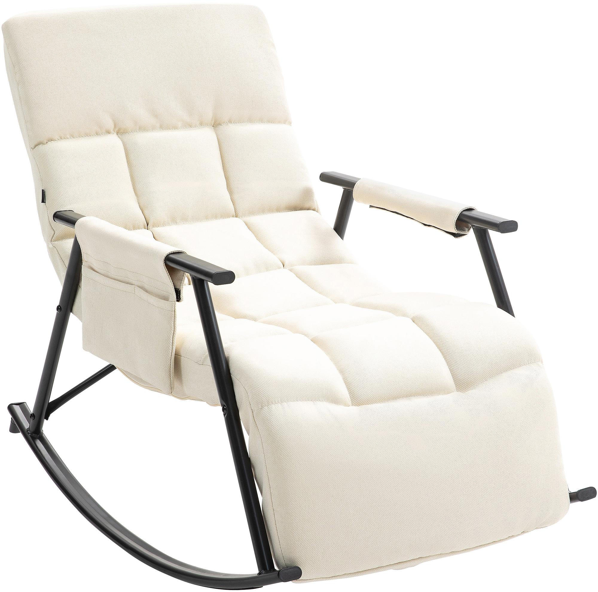 SCHAUKELSTUHL Stoff creme - Creme, Textil/Metall (61/66/100cm) - CLP