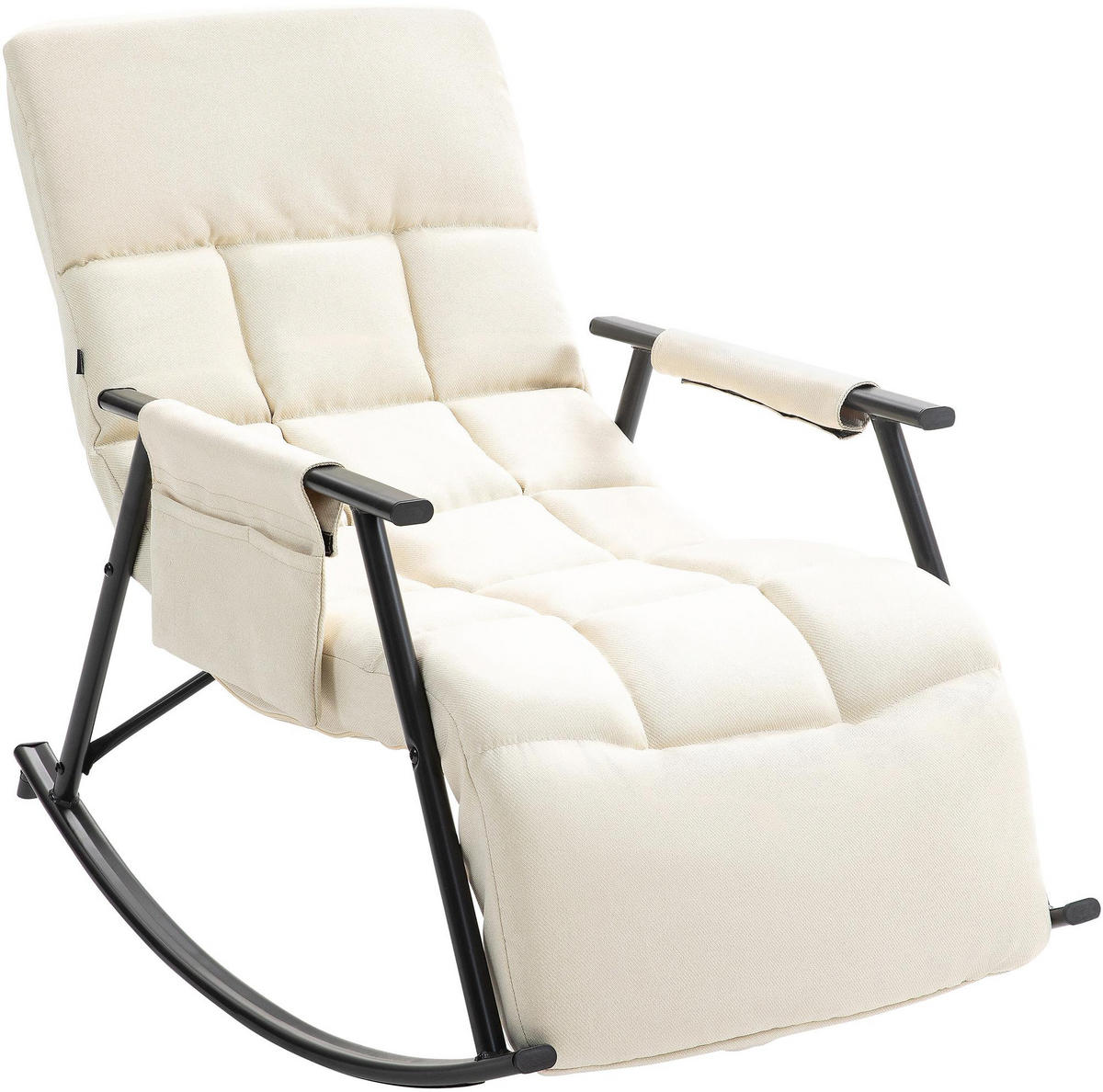 SCHAUKELSTUHL Stoff creme - Creme, Textil/Metall (61/66/100cm) - CLP