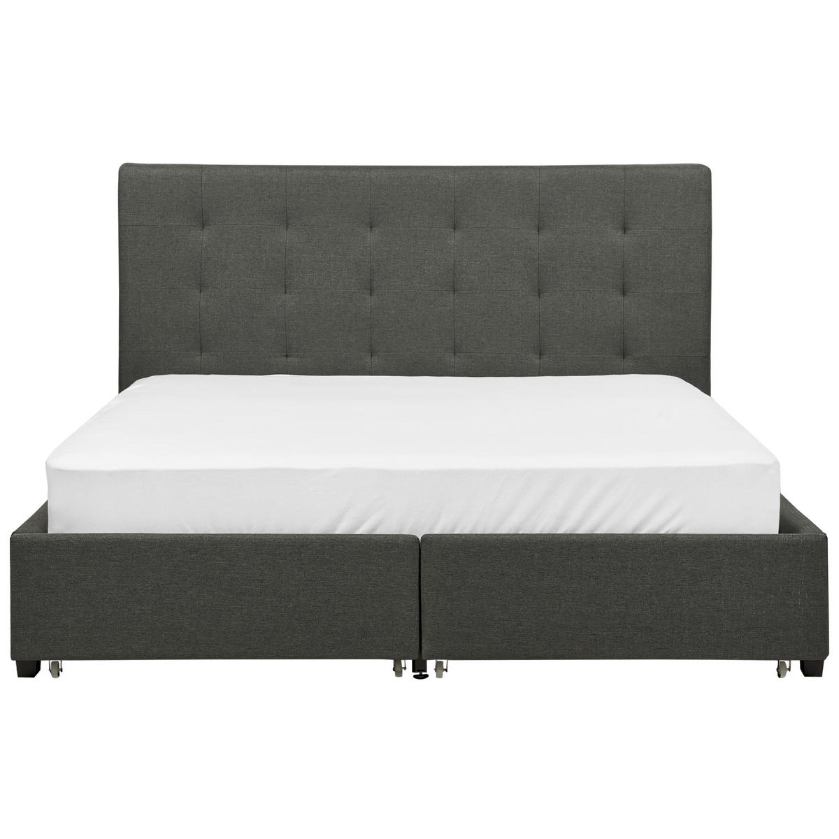 POLSTERBETT160X200 cm Grau La Rochelle - Dunkelgrau, Textil (160/200cm) - Beliani