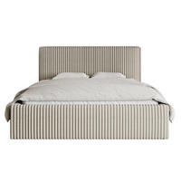 POLSTERBETT Tilio Hellbeige Cordbezug 180 cm - Ecru/Schwarz, Kunststoff/Textil (180/200cm) - Selsey