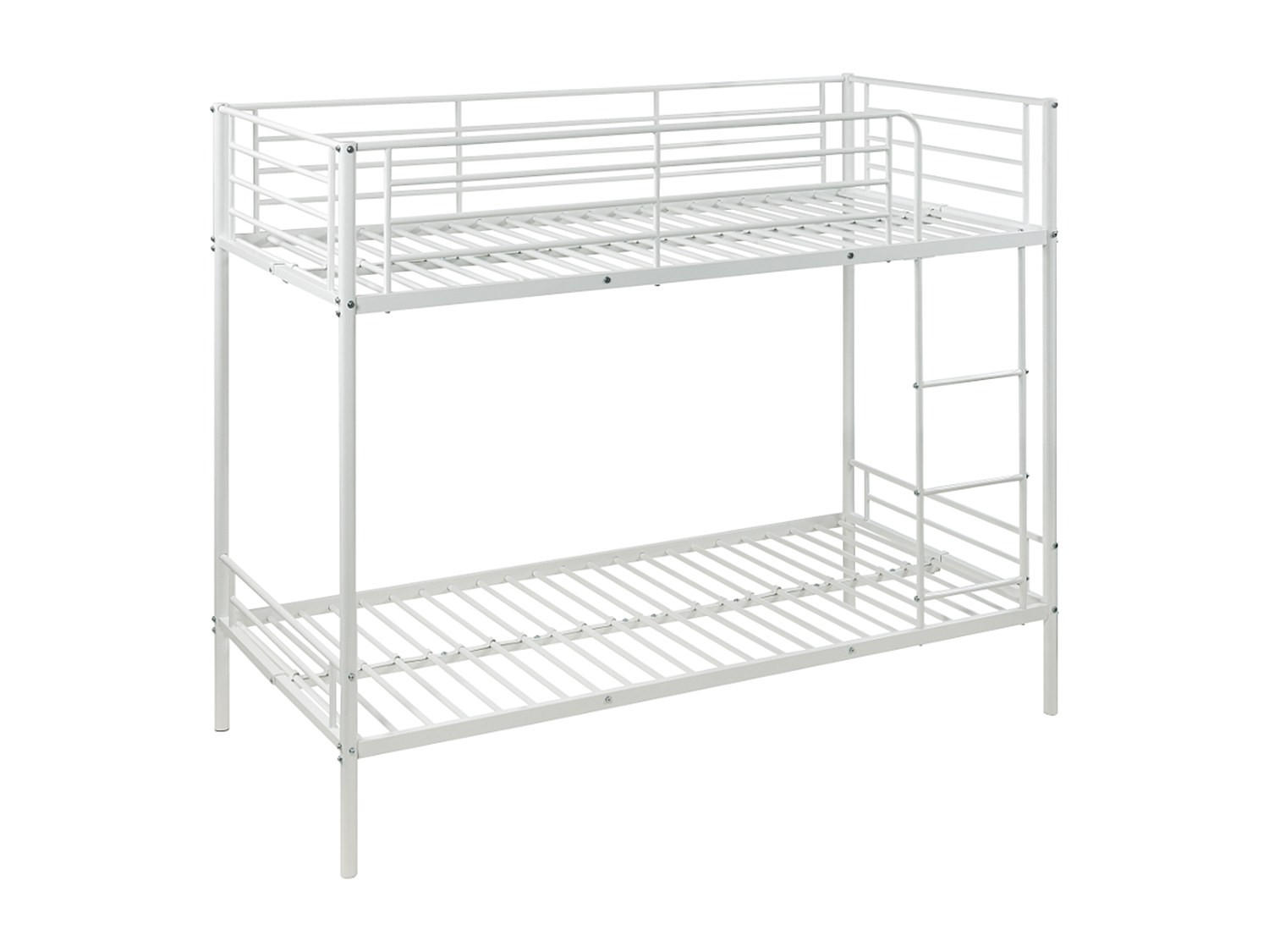 ETAGENBETT - 2 x 90 x 190 cm - Weiß - DUOTIS II - Weiß, Metall (96/197.5cm) - Vente-Unique