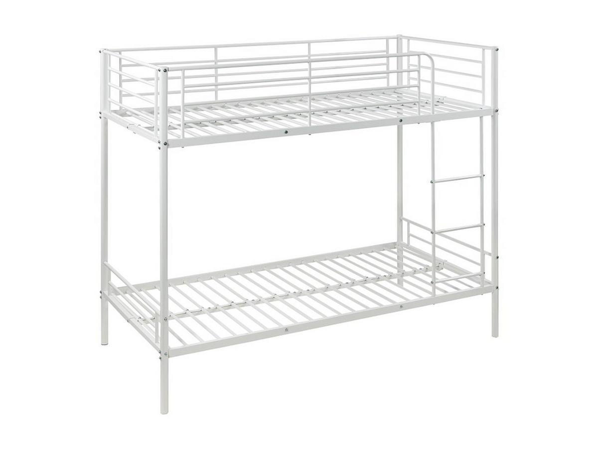ETAGENBETT - 2 x 90 x 190 cm - Mit Ausziehbett - Weiß - DUOTIS - Weiß, Metall (96/197.5cm) - Vente-Unique