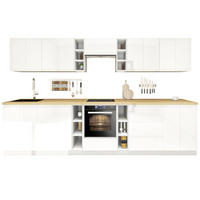 KÜCHENZEILE 340 cm - Aspen KA14-M340- in Weiß/Hochglanz - Weiß Hochglanz, Holz (340/212/52cm)