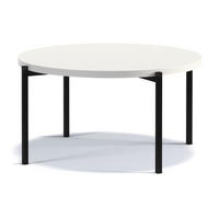 COUCHTISCH GERIS mit Metallfüßen, Spanplatte, weiß - Weiß Hochglanz/Schwarz, Holz/Metall (85/85/43cm) - KONSIMO®