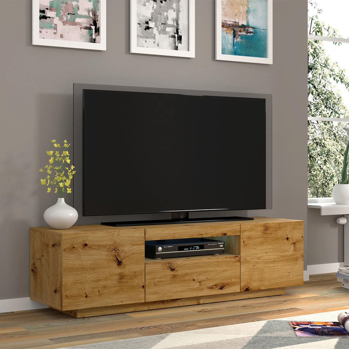 TV STOLÍK Aurus Drevo - hnedá, kompozitné drevo (150/36/37cm) - Petits-meubles