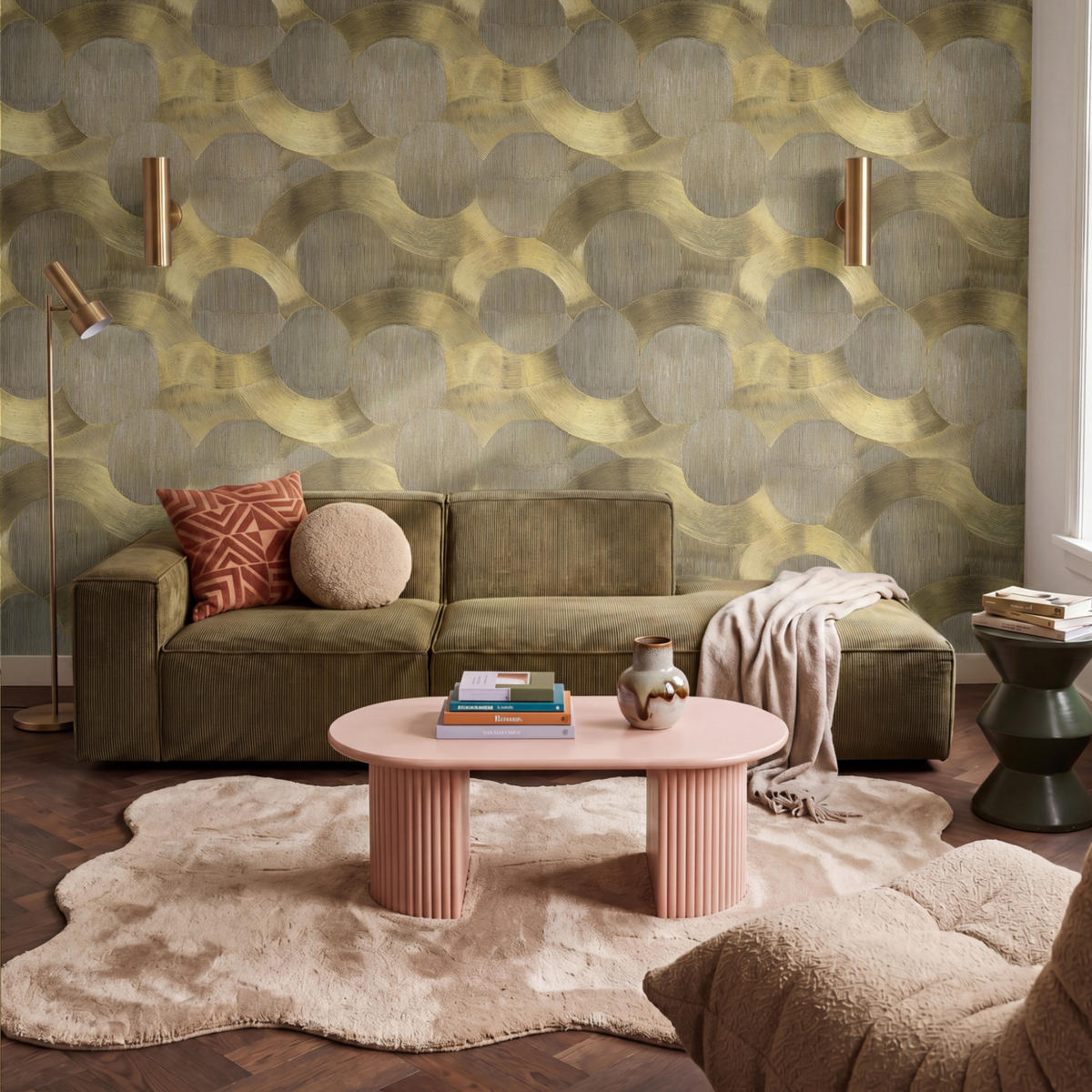 TAPETE - Modern - Geometrisch - Gold - 350x240 cm - Goldfarben, Papier (350/240cm) - OnlyWow