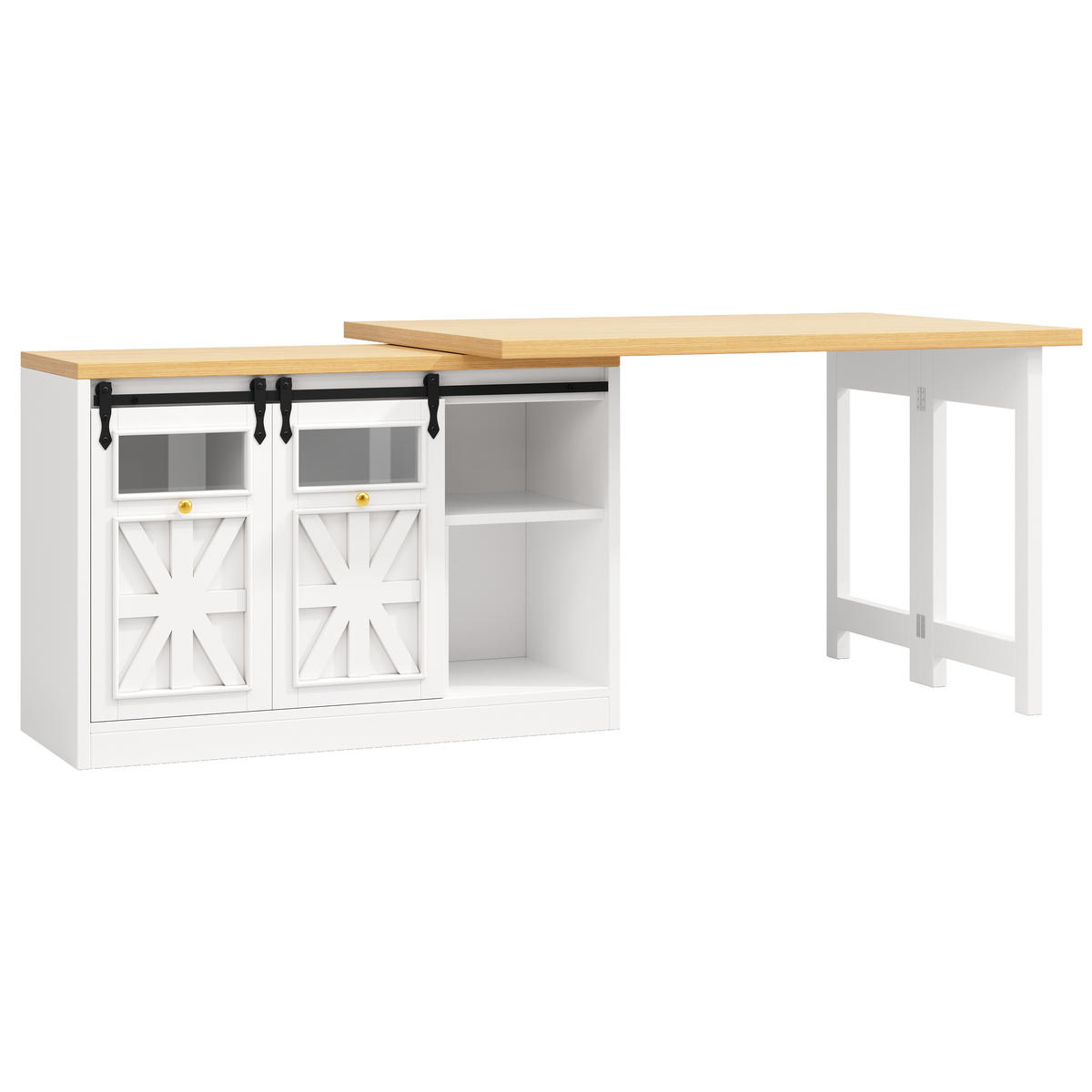 BARTISCH DE-38582 ausziehbar 120-197 cm 360° drehbar und RGB-LED Weiß - Weiß, Holzwerkstoff (40/120/72cm) - ComfortXL