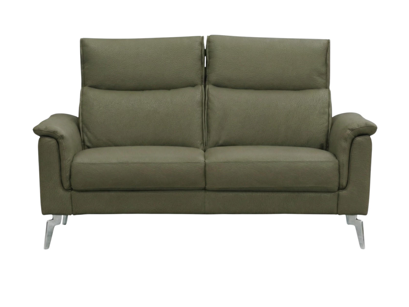 2-SITZER Sofa Borea Echtleder Olivgrün - Olivgrün, Leder/Metall (176/102/98cm)