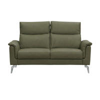 2-SITZER Sofa Borea Echtleder Olivgrün - Olivgrün, Leder/Metall (176/102/98cm)