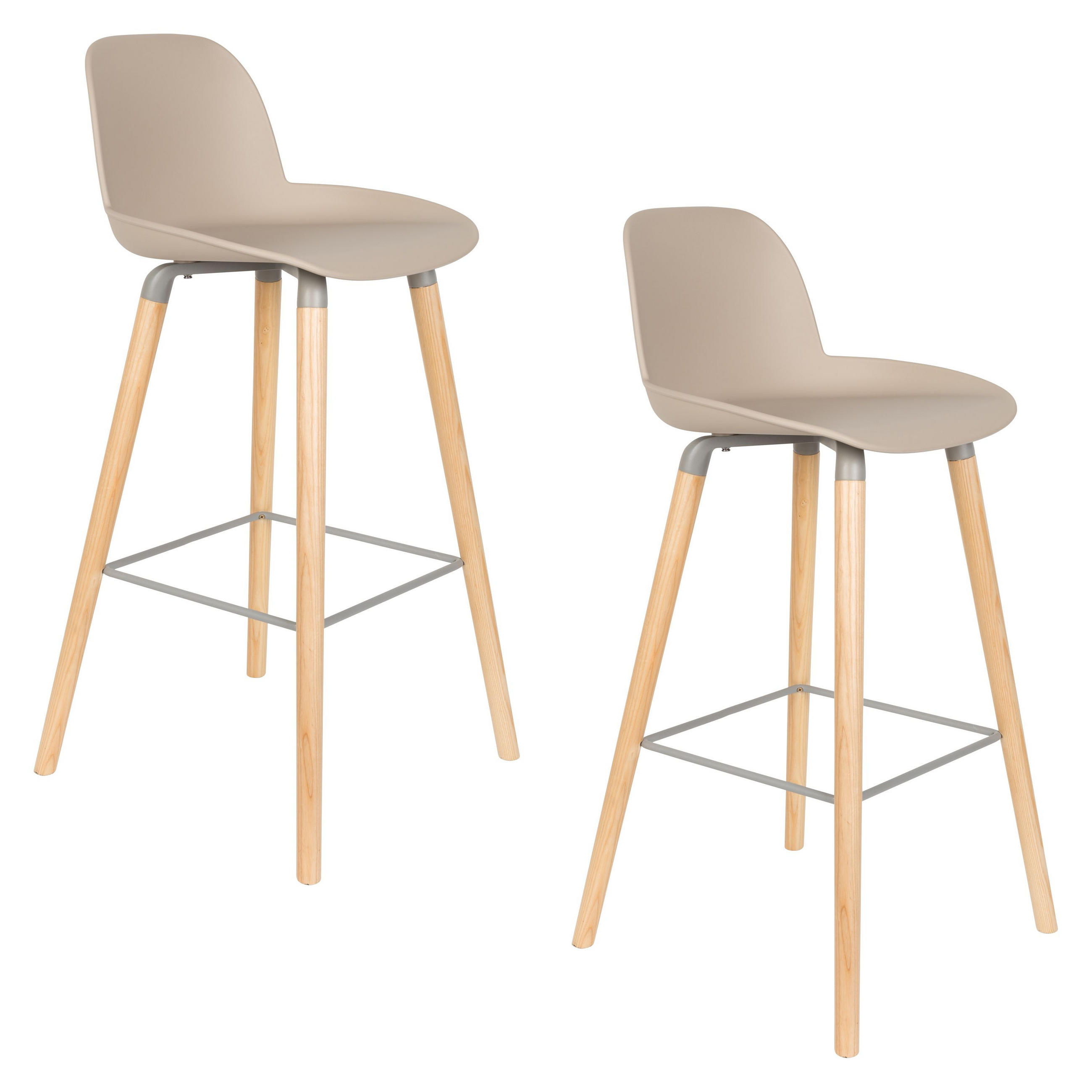 BARHOCKER Albert Kuip Rückenlehne 75 cm Taupe/ Beige - 2 er Set - Taupe, Kunststoff (47/98.5/47.5cm) - Zuiver