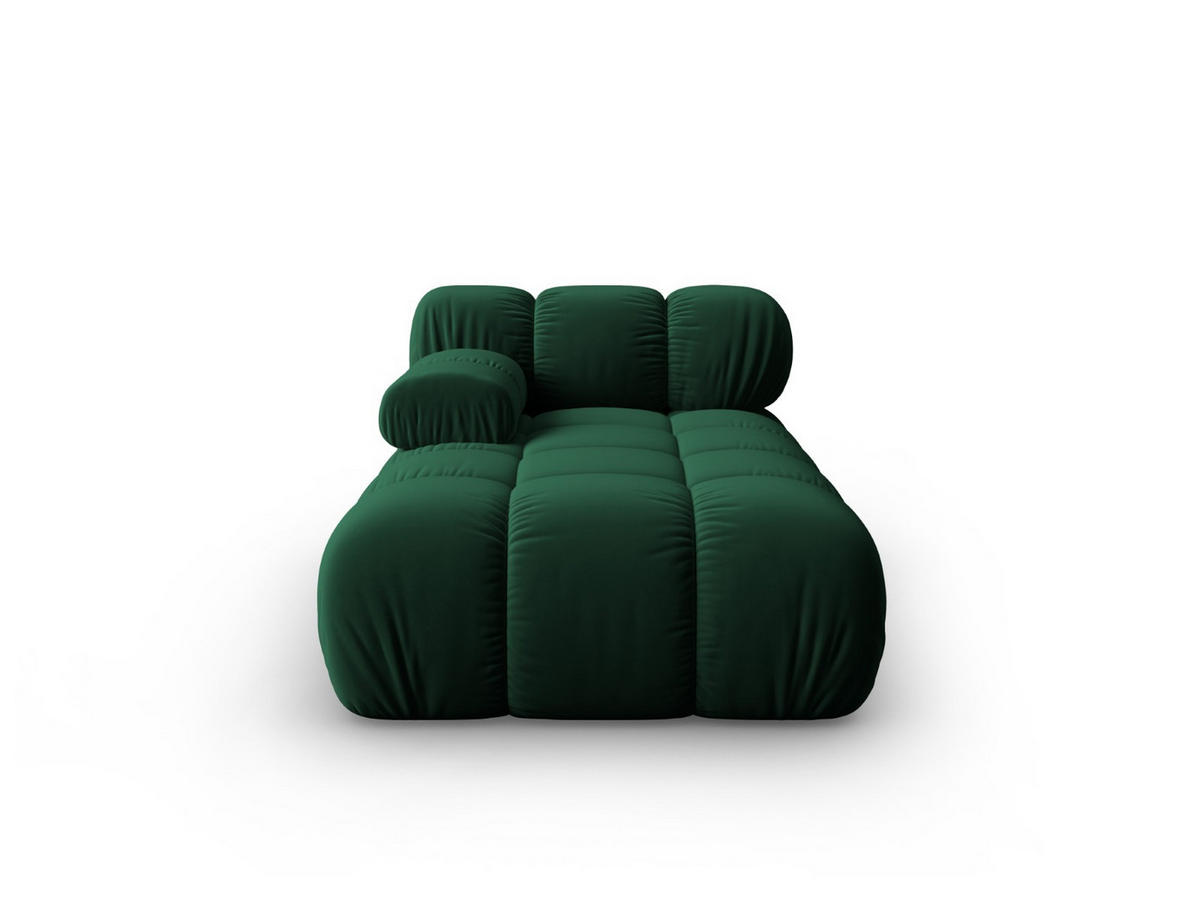 CHAISELONGUE links Bellis aus Samt flaschengrün - Grün, Textil (97/62/157cm) - Micadoni