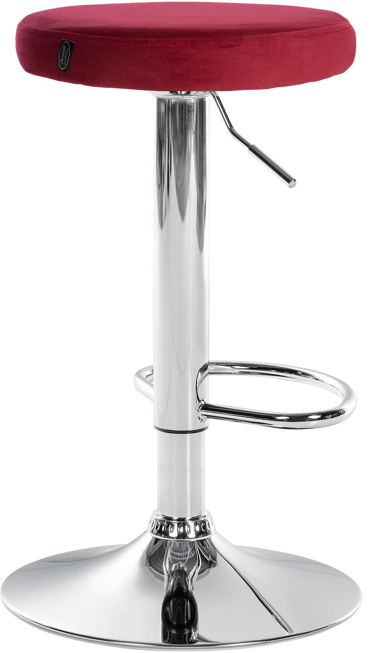 BARHOCKER 2er Set Samt rot - Rot, Textil/Metall (38.5/60/38.5cm) - CLP