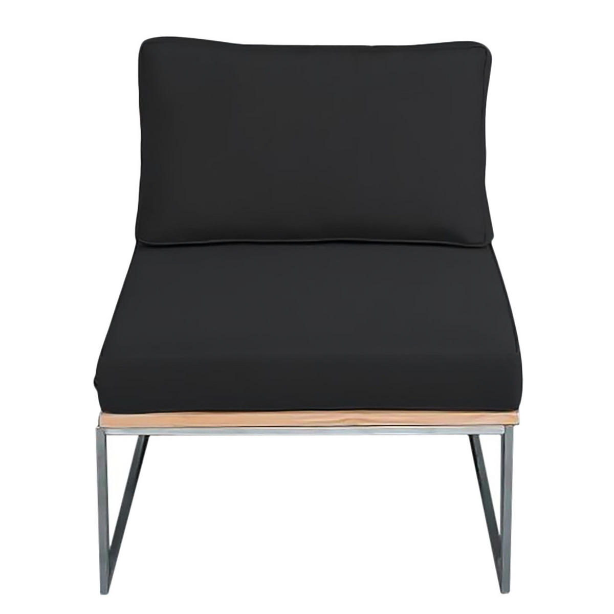 LOUNGESET - 6-teilig - Webstoff / Teak massiv - Anthrazit, Holz/Textil - home24