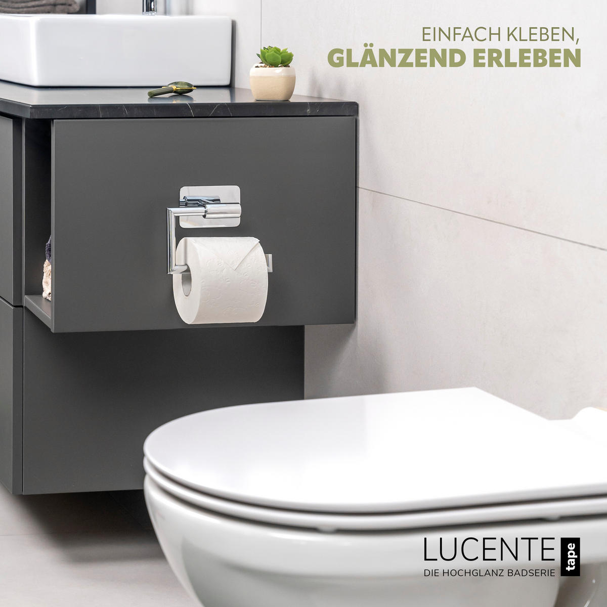 TOILETTENPAPIERHALTER LUCENTE TAPE - Chromfarben, Metall (15.5/12/6cm) - bremermann
