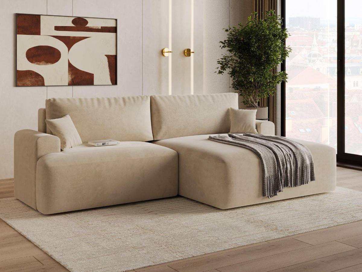 ECKSOFA Serene Beige Rechts - Beige, Holz/Textil (145/259cm) - Graingold