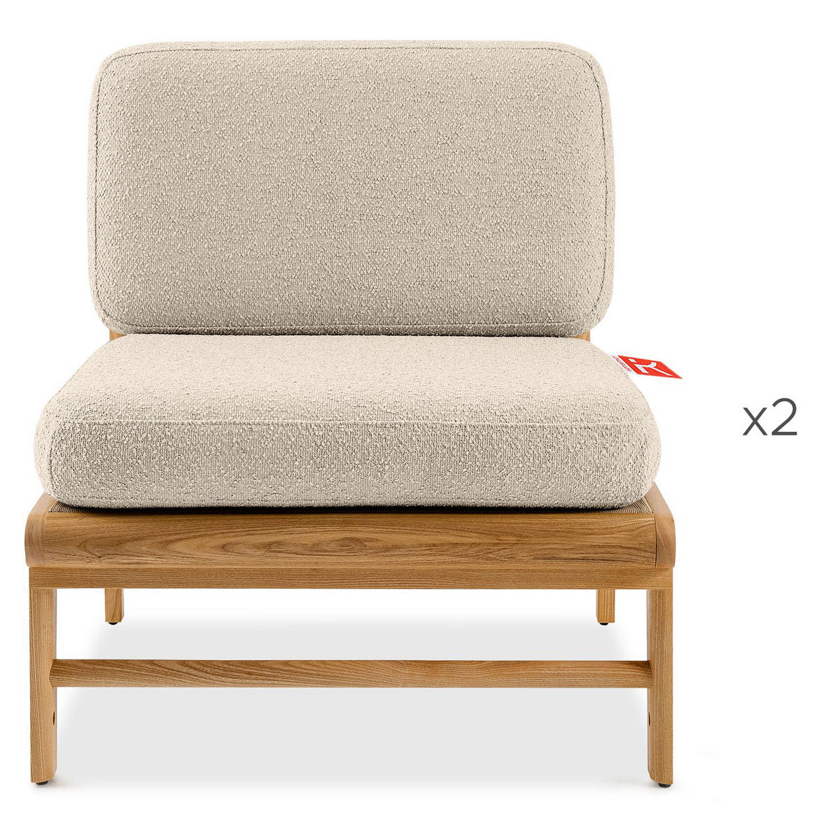 LOUNGESOFA ATREDA rechts - Creme, Holz/Textil (300/80/160cm) - KONSIMO®
