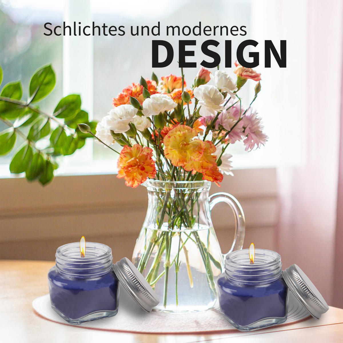 DUFTKERZE "Donut Blaubeere" im Glas mit Deckel, 2er Pack mit je ca. 7 Std. Brenndauer, Ø6cm, Raumduft als Geschenk oder als Dekoration - Beere, Glas (6/5cm) - HS Candle