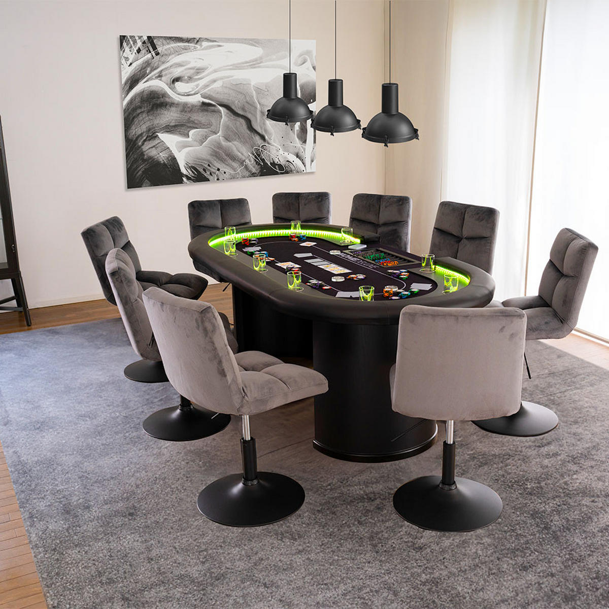 BARHOCKER ACE - Samt Hellgrau, 4 - Hellgrau, Textil/Metall (47/81/63cm) - Home Deluxe