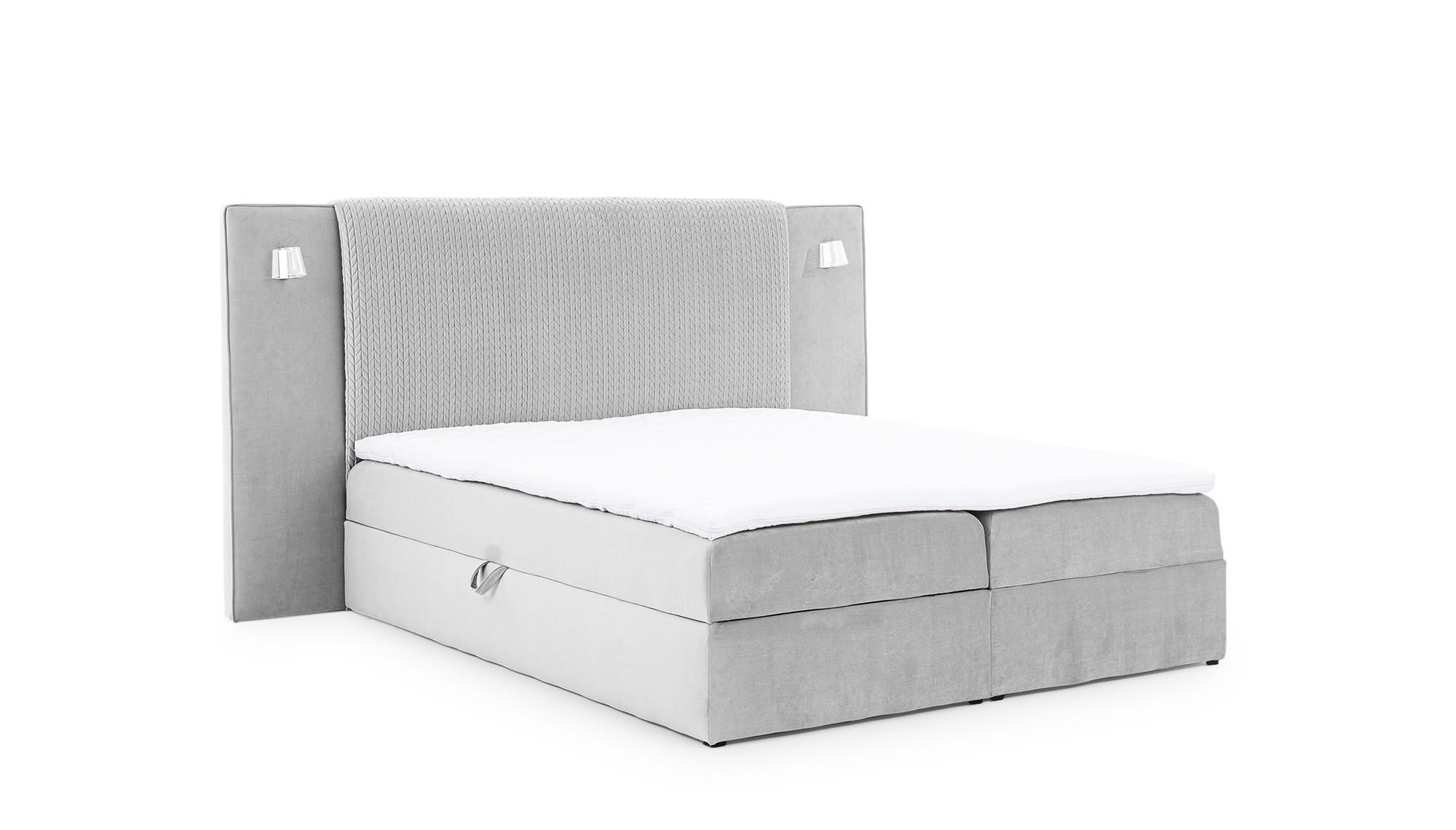 BOXBETT Marten überlänge Set.1 - Hellgrau, Holzwerkstoff/Textil (140/220cm) - Fun Möbel