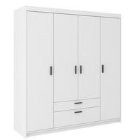 DREHTÜRENSCHRANK ELENORA 176,3/190,5/53cm 4-türig Weiß - Weiß, Holzwerkstoff (176.3/190.5/53cm) - MASSENO
