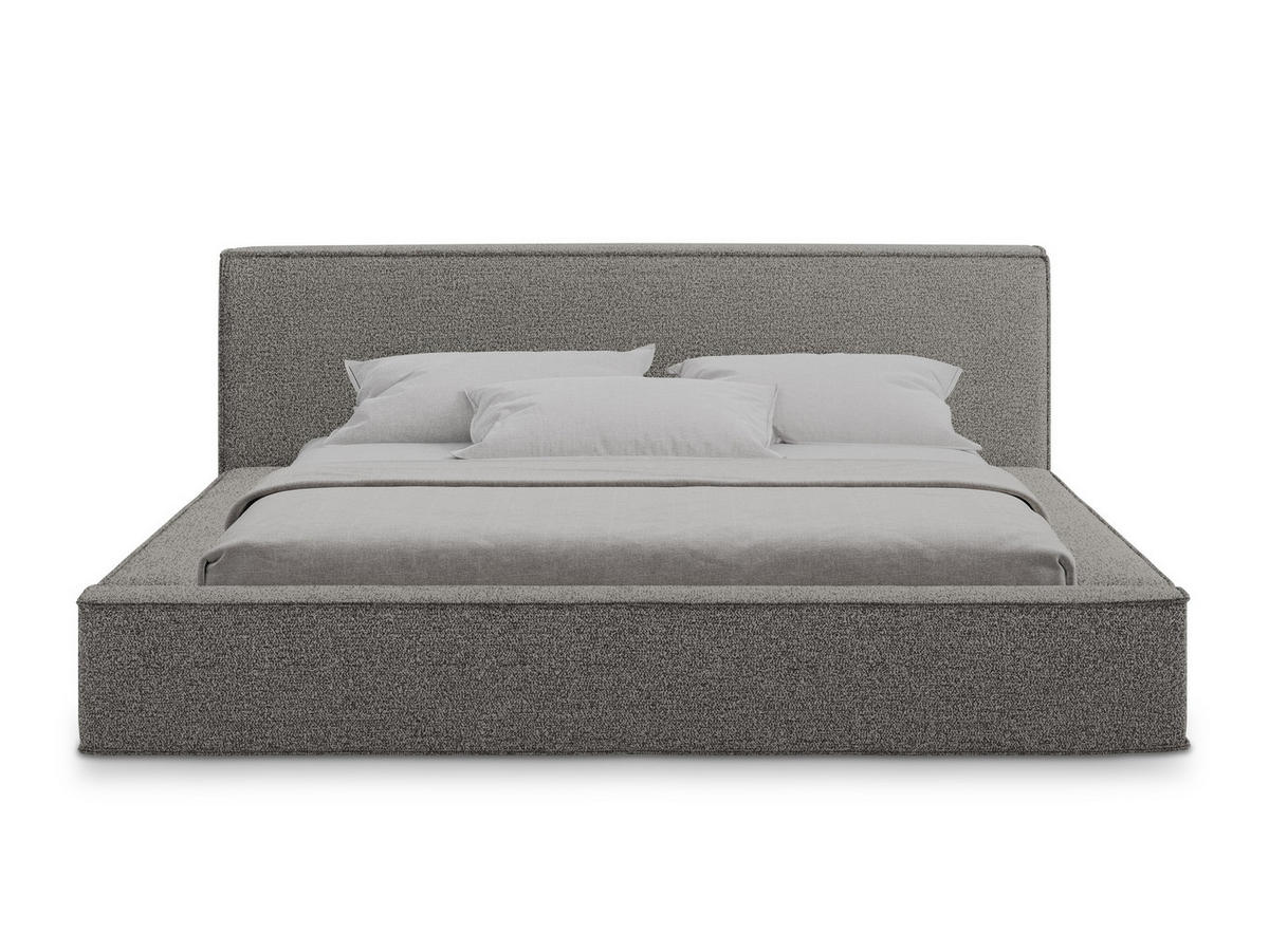 POLSTERBETT mit Bettkasten und Lattenrost 220x240 Grau - Taupe/Schwarz, Kunststoff/Textil (180/200cm) - Makamii