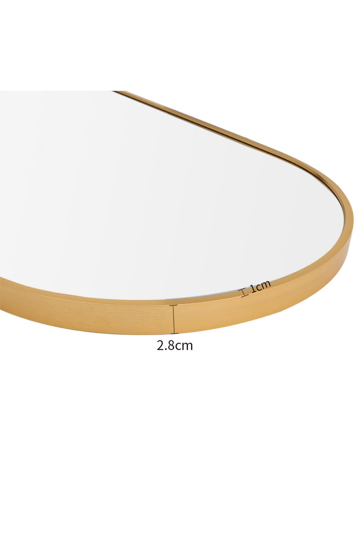 GANZKÖRPERSPIEGEL mit Goldenem Metalrahmen Kapselform Ästhetisches Design Wandmontage 120 L x 40 B x 2,8 D cm - Goldfarben, Glas/Metall (40/2.8/120cm) - Livingandhome