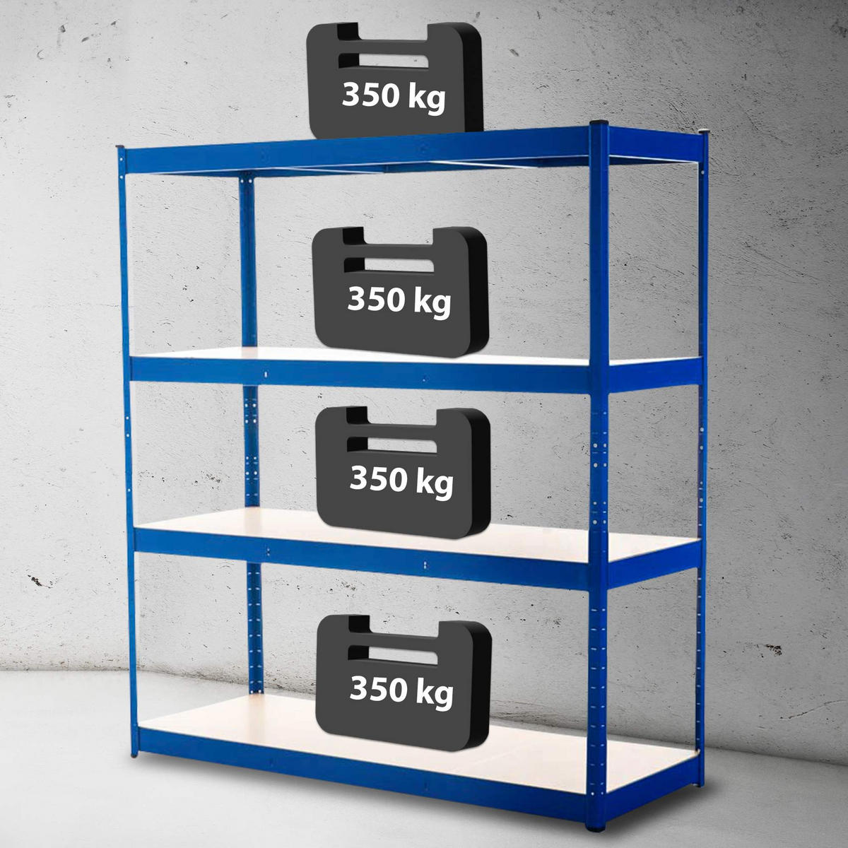 LAGERREGAL 160/60 cm Metall Blau - Blau, Metall (160/180/60cm) - CLP