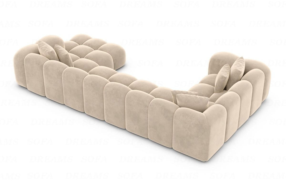 WOHNLANDSCHAFT Cloud Beige Samtstoff - Beige, Kunststoff (314/72/184cm)