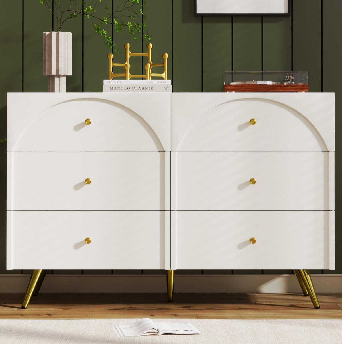 SCHUBLADENKOMMODE 120/40/85 cm mit 6 Schubladen in Creme-Weiß - Creme, Holz (120/40/85cm) - BEAOK