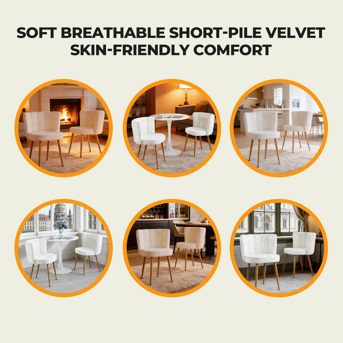 ESSZIMMERSTUHL ergonomische Sitzschale Teddy White 2er-Set - Weiß, Holz (54/77/60cm) - Meubliv