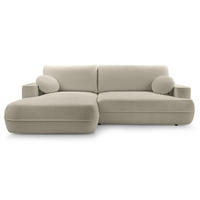 ECKSOFA Fuerro Hellbraun Strukturstoff - Hellbraun/Schwarz, Kunststoff/Textil (260/168cm) - Selsey