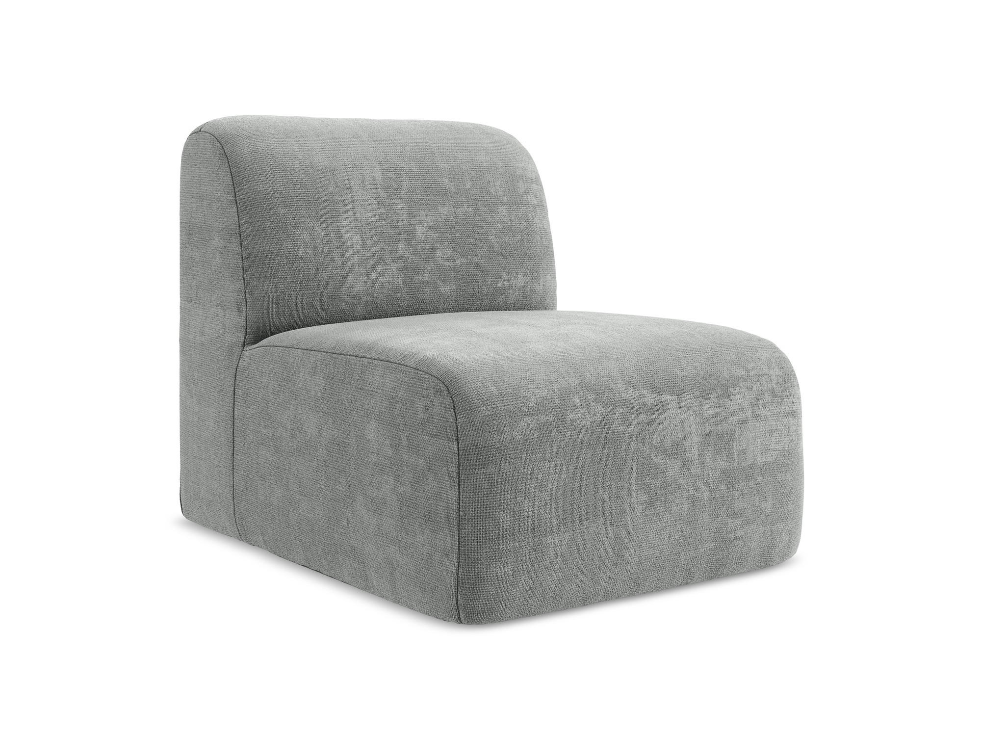 SOFAELEMENT Chenille Stoff Grau - Schwarz/Grau, Holzwerkstoff/Kunststoff (70/75/94cm) - Makamii