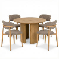ESSGRUPPE ARVIKA ARIEL 5er Set beige, Eiche - Beige, Holzwerkstoff - IDIMEX