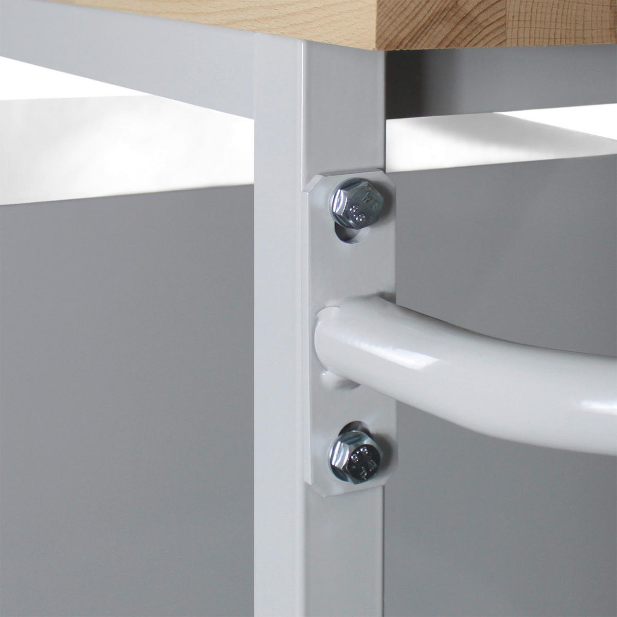 WERKBANK mobil Light Rhino mit Ablagefach, 3 Schubladen & Lochplatte 131x130x60cm 2 Lenkrollen Traglast 300kg Lichtgrau/Anthrazitgrau - Anthrazit, Holz (130/131/60cm) - PROREGAL