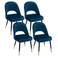 ESSZIMMERSTUHL 4er Set Samt Blau - Blau, Textil (50/86/58cm)