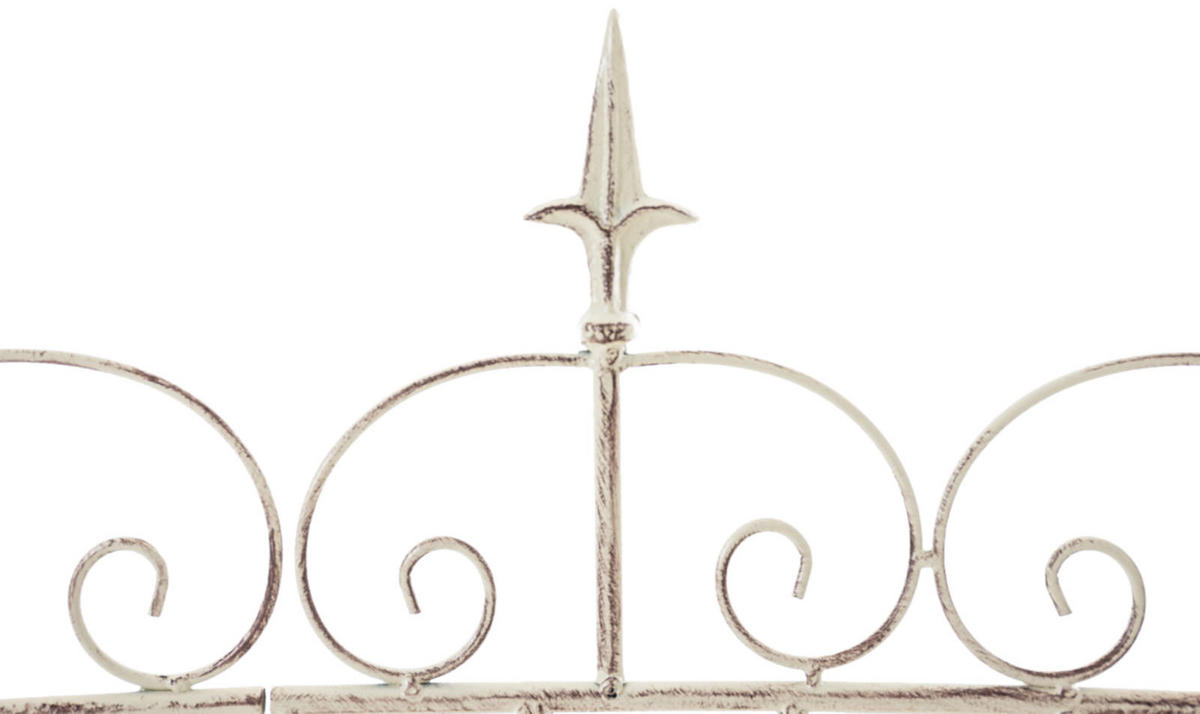 GARTENZAUN Linus 4er Set Antik 124x1x116cm Metall Antik-Creme Steckzaun - Creme, Metall (124/116cm) - DELUKE