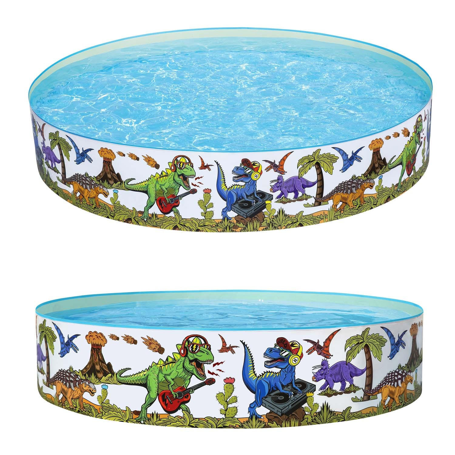 POOL für Kinder Dinosaurier 183 x 38 cm - 55022 - Blau, Textil (183/38cm)