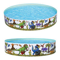 POOL für Kinder Dinosaurier 183 x 38 cm - 55022 - Blau, Textil (183/38cm)