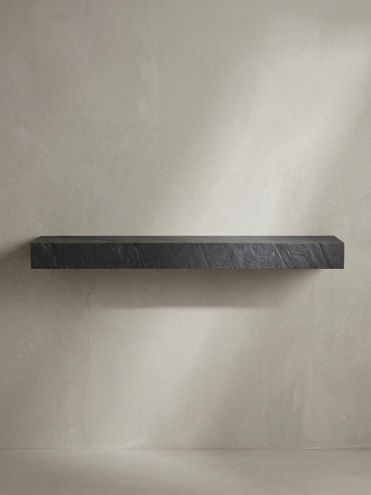 WANDREGAL Mango Massivholz Steinoptik Rechteckig Modern, Grau 120x20x10 cm - Grau, Holz (120/10/20cm) - KADIMA DESIGN