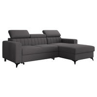 COLTAR Milano, Dreapta 2R+LC - negru/gri, material textil/lemn (172/236cm) - MIRJAN24