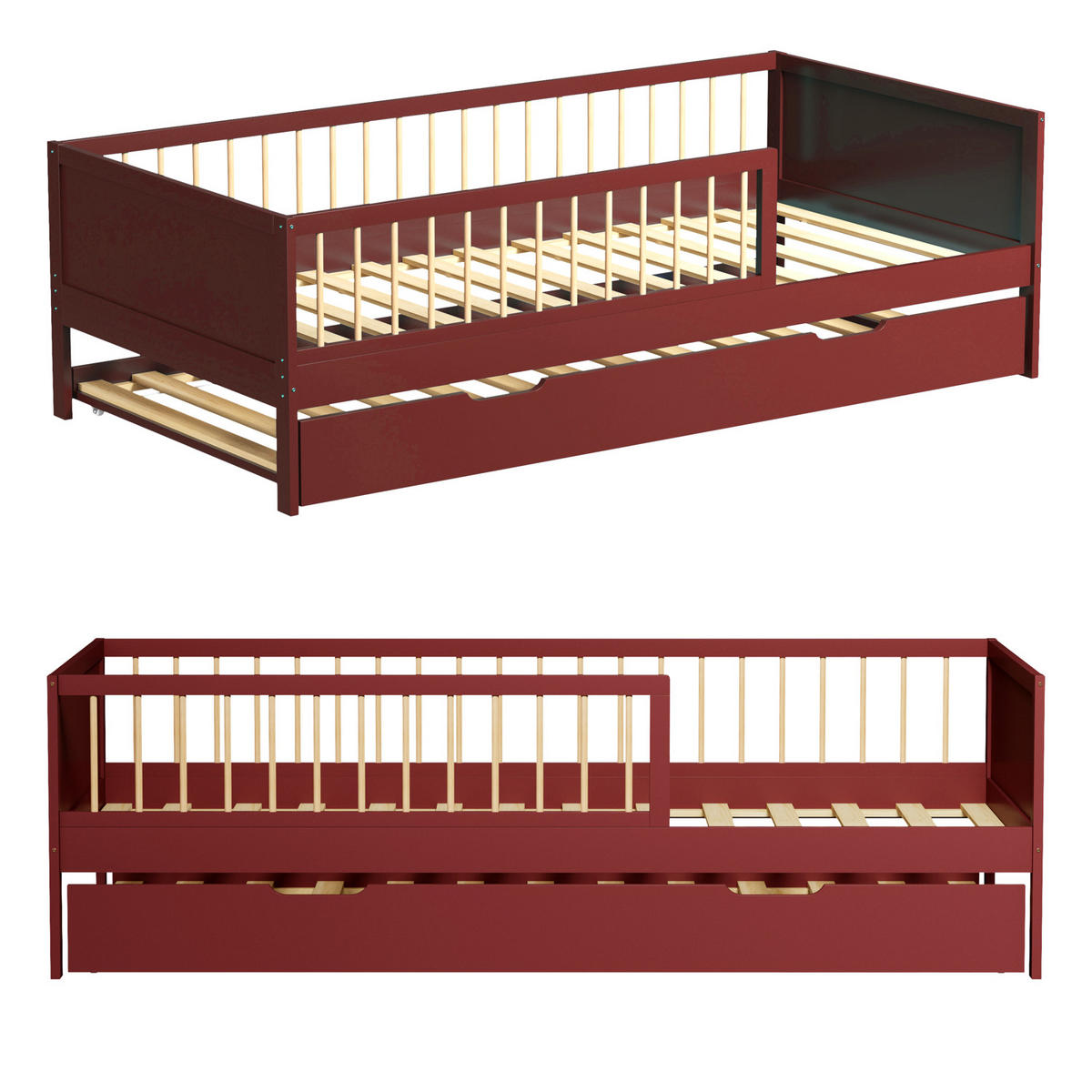 KINDERBETT Adam Terracotta 190/90 cm - Orange, Holz - Happy Garden