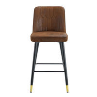BARHOCKER 2er-Set Braun mit Tech-Stoff und Fußraste - Braun, Metall (42/100/45cm) - PANGIVO
