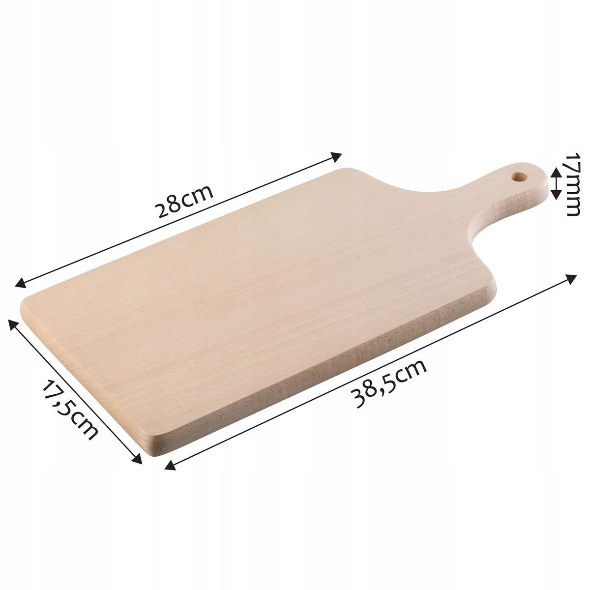 KADAX Küchenschneidebrett aus Holz, 28 x 17,5 cm - Naturfarben, Holz (38.5/17.5cm) - KADAX