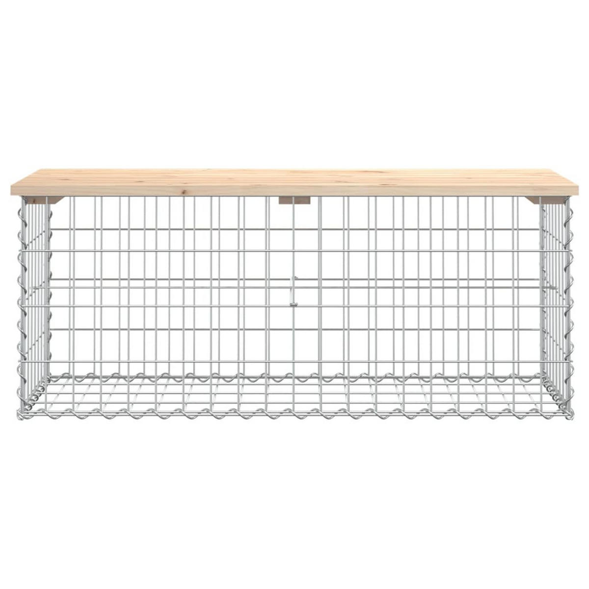 GARTENBANK aus Gabionen 103x44x42 cm Massivholz Kiefer - Braun, Holz (103/42/44cm) - furnicato