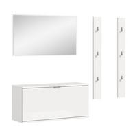 GARDEROBE Systemmöbel Projekt X 4tlg. Kombination , ca.130x191x37 cm - Weiß, Holzwerkstoff (130/191/37cm)