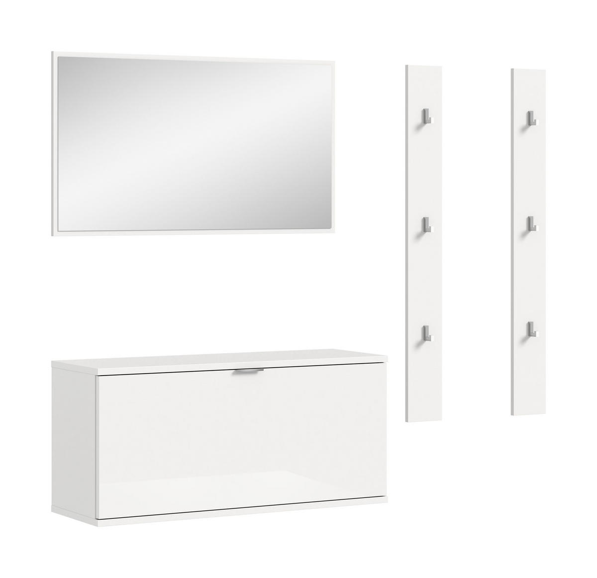 GARDEROBE Systemmöbel Projekt X 4tlg. Kombination , ca.130x191x37 cm - Weiß, Holzwerkstoff (130/191/37cm)