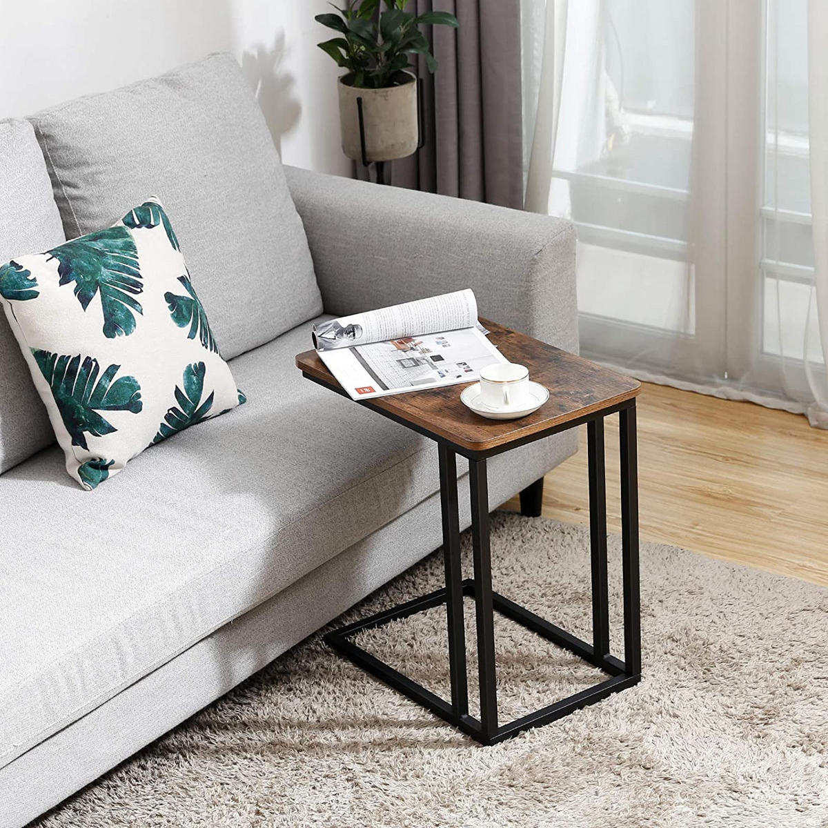 BEISTELLTISCH auf Rollen - Braun, Metall (35/50/61cm) - A2A Home