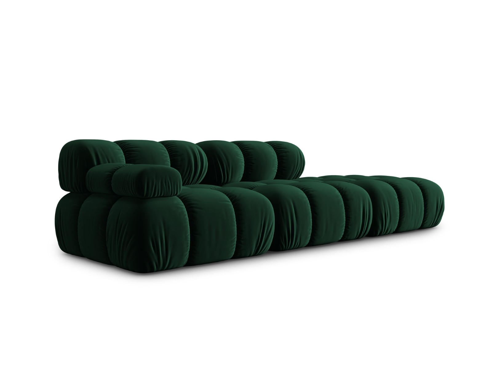MODULARES-SOFA rechts Bellis aus Samt flaschengrün 4 Sitzplätze - Grün, Textil (94/63/282cm) - Micadoni