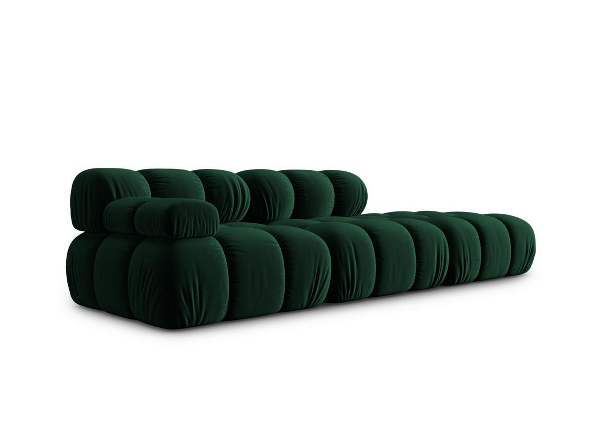 MODULARES-SOFA rechts Bellis aus Samt flaschengrün 4 Sitzplätze - Grün, Textil (94/63/282cm) - Micadoni