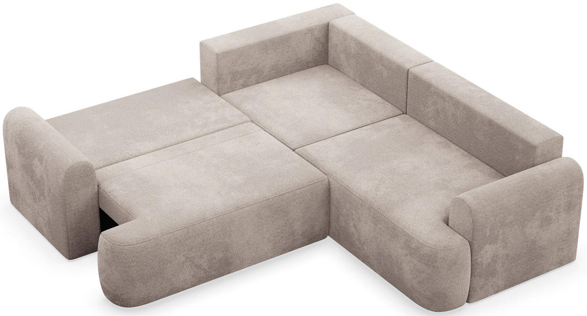 ROHOVÁ pohovka Kaveo, 245 cm univerzální s rohovým dílem - černá/šedohnědá, textil/plast (245/245cm) - Selsey